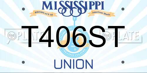 T406ST Mississippi License Plate