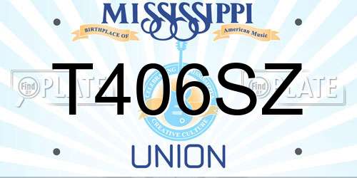 T406SZ Mississippi License Plate