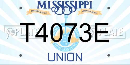 T4073E Mississippi License Plate