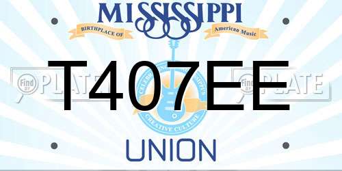 T407EE Mississippi License Plate