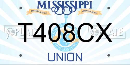 T408CX Mississippi License Plate