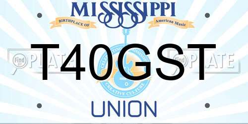 T40GST Mississippi License Plate