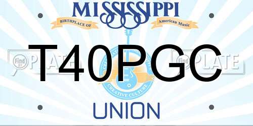 T40PGC Mississippi License Plate