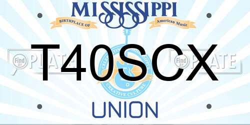 T40SCX Mississippi License Plate