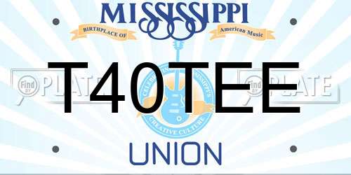 T40TEE Mississippi License Plate
