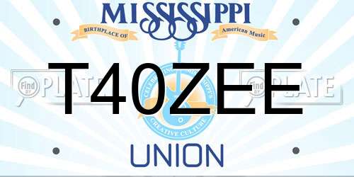 T40ZEE Mississippi License Plate