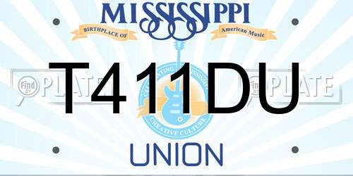 T411DU Mississippi License Plate