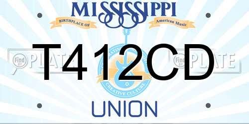 T412CD Mississippi License Plate