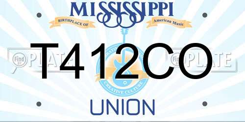 T412CO Mississippi License Plate