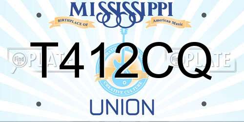 T412CQ Mississippi License Plate