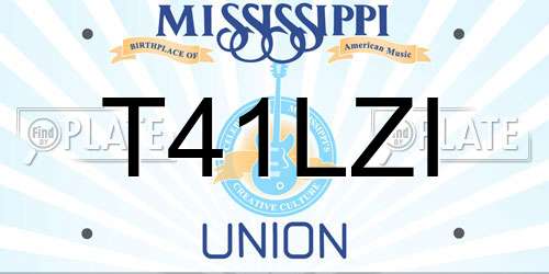 T41LZI Mississippi License Plate