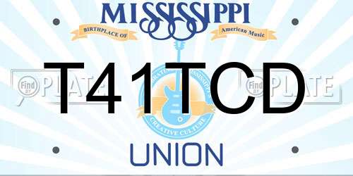 T41TCD Mississippi License Plate