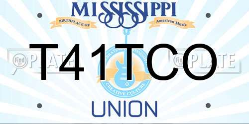 T41TCO Mississippi License Plate