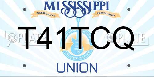 T41TCQ Mississippi License Plate