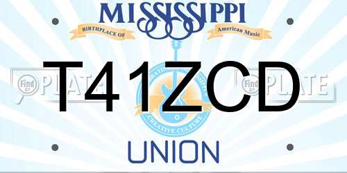 T41ZCD Mississippi License Plate