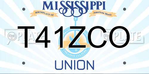 T41ZCO Mississippi License Plate