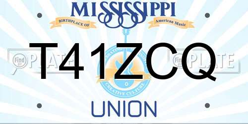 T41ZCQ Mississippi License Plate