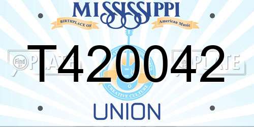 T420042 Mississippi License Plate