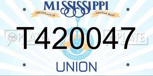 T420047 Mississippi License Plate