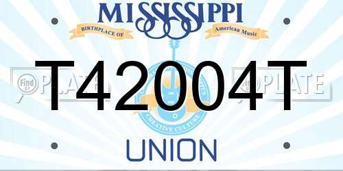 T42004T Mississippi License Plate