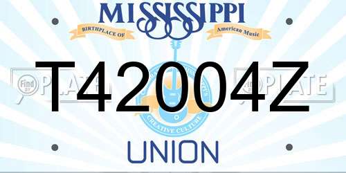 T42004Z Mississippi License Plate