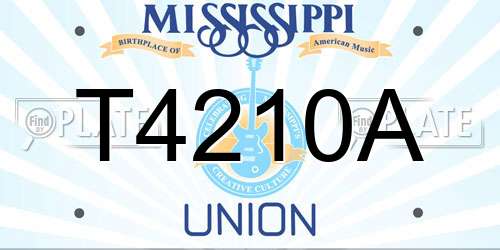 T4210A Mississippi License Plate