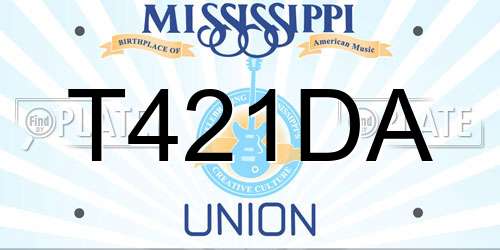 T421DA Mississippi License Plate