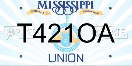 T421OA Mississippi License Plate