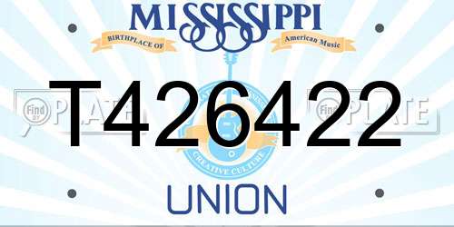 T426422 Mississippi License Plate