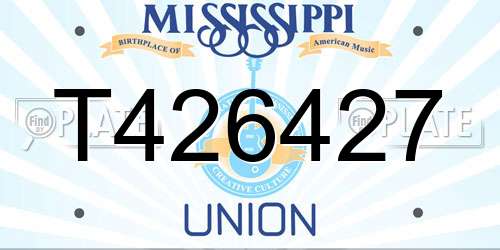 T426427 Mississippi License Plate