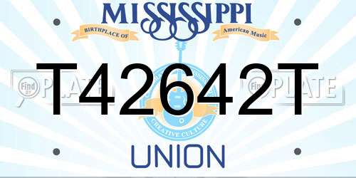 T42642T Mississippi License Plate