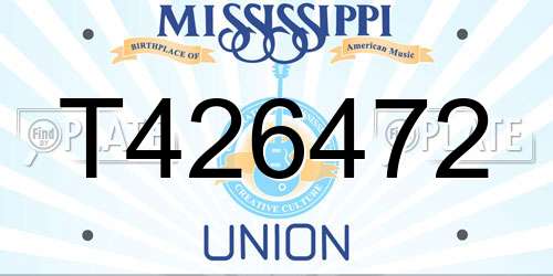 T426472 Mississippi License Plate
