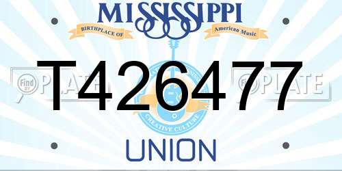 T426477 Mississippi License Plate