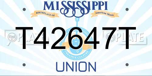 T42647T Mississippi License Plate
