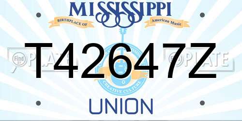 T42647Z Mississippi License Plate