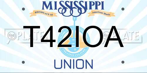 T42IOA Mississippi License Plate