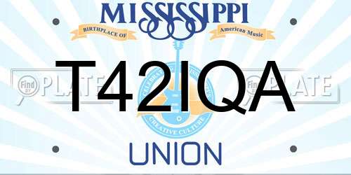 T42IQA Mississippi License Plate
