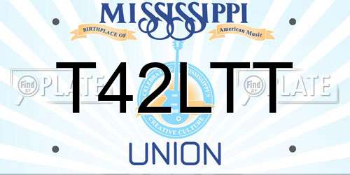 T42LTT Mississippi License Plate