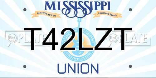 T42LZT Mississippi License Plate