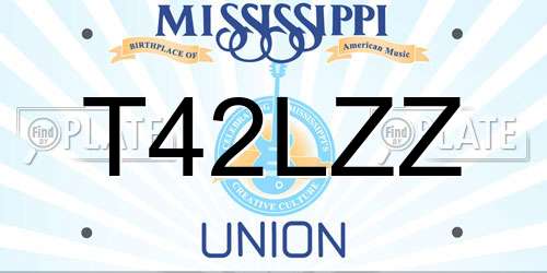 T42LZZ Mississippi License Plate