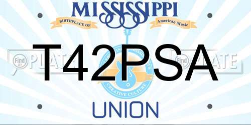 T42PSA Mississippi License Plate