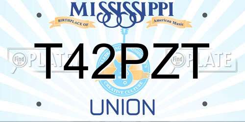 T42PZT Mississippi License Plate