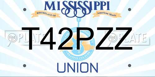 T42PZZ Mississippi License Plate