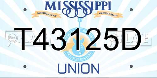 T43125D Mississippi License Plate