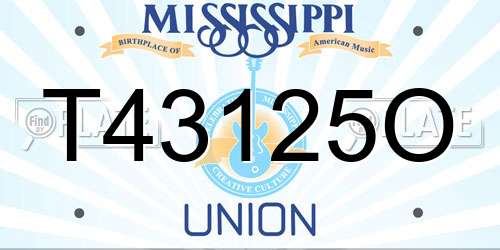 T43125O Mississippi License Plate