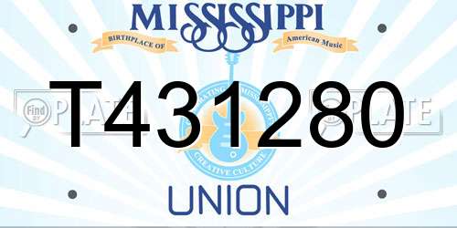 T431280 Mississippi License Plate