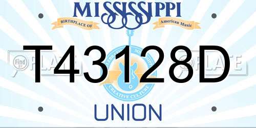 T43128D Mississippi License Plate