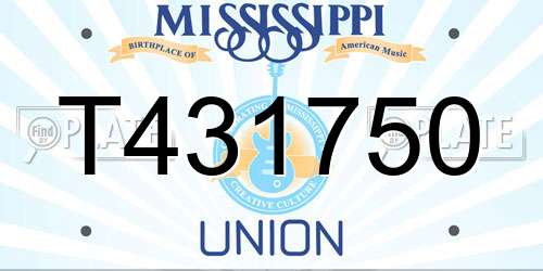 T431750 Mississippi License Plate
