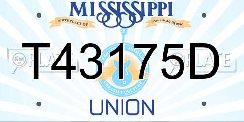 T43175D Mississippi License Plate
