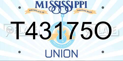 T43175O Mississippi License Plate
